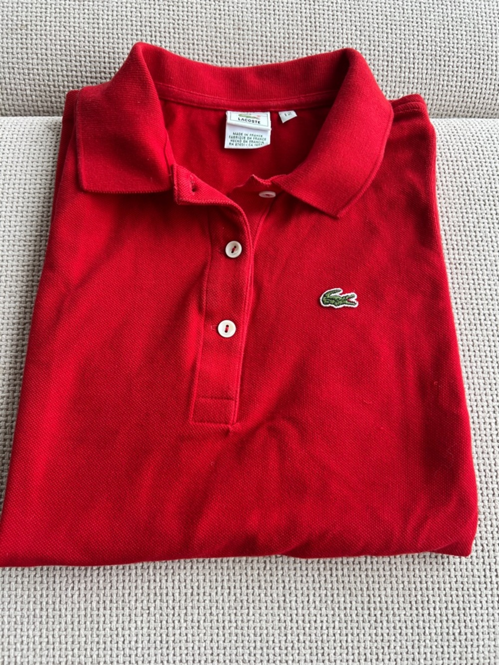 Lacoste Red Polo tank with Embroidered Crocodile